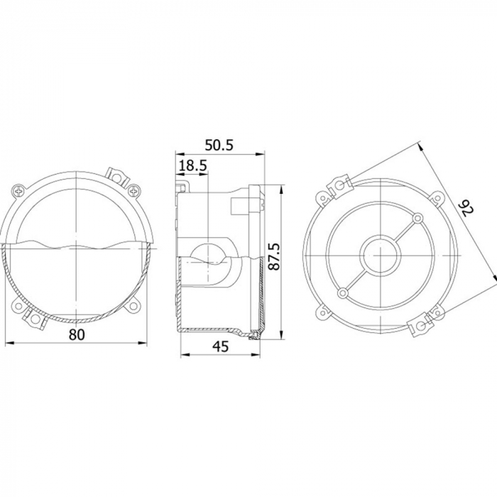 Doza rotunda din plastic ABS 80x45mm IP67 IK06 [2]