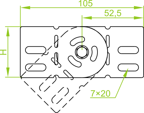 Eclisa ajustabila conector legatura articulata pentru canal cablu metalic cu inaltime 60mm [5]