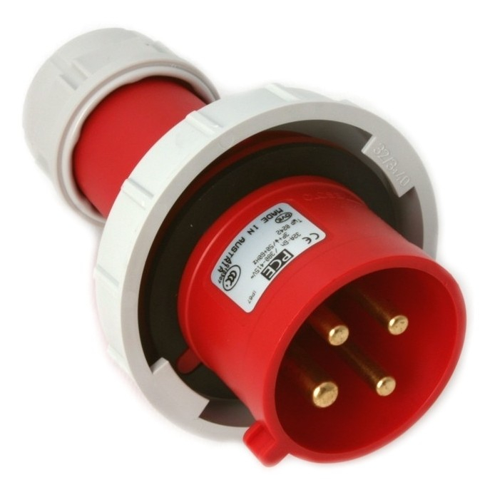 Fisa stecher 4 poli 3P+E 16A montaj pe cablu 6h 380V IP67 trifazic CEE mobil [3]