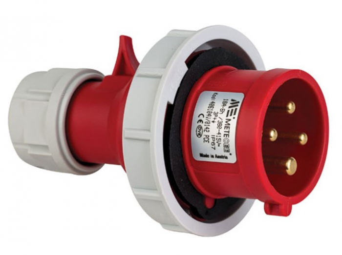 Fisa stecher 4 poli 3P+E 16A montaj pe cablu 6h 380V IP67 trifazic CEE mobil [1]