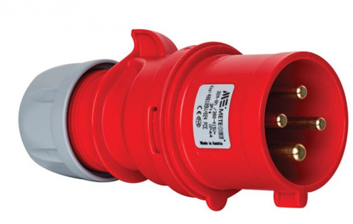 Fisa stecher 4 poli 3P+E 32A montaj pe cablu 6h 380V IP44 trifazic CEE mobil [1]