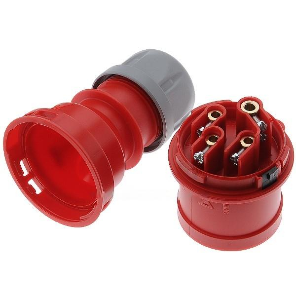 Fisa stecher 4 poli 3P+E 32A montaj pe cablu 6h 380V IP44 trifazic CEE mobil [3]