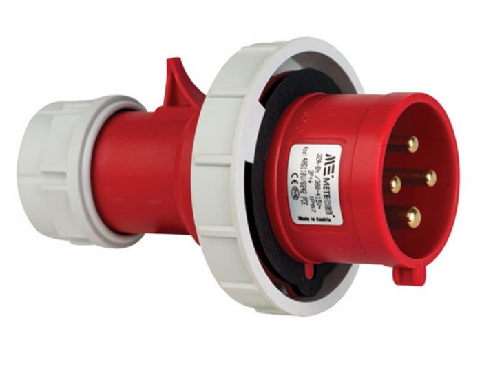 Fisa stecher 4 poli 3P+E 32A montaj pe cablu 6h 380V IP67 trifazic CEE mobil [1]