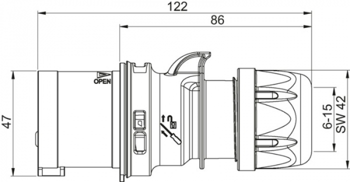 Fisa stecher 5 poli 3P+N+E 16A inversor de faza 6h 380V IP44 trifazic CEE [2]