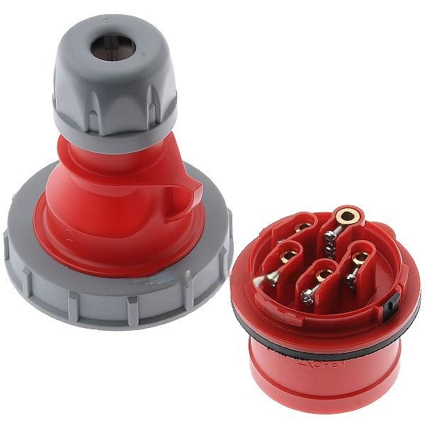 Fisa stecher 5 poli 3P+N+E 16A montaj pe cablu 6h 380V IP67 trifazic CEE mobil [4]