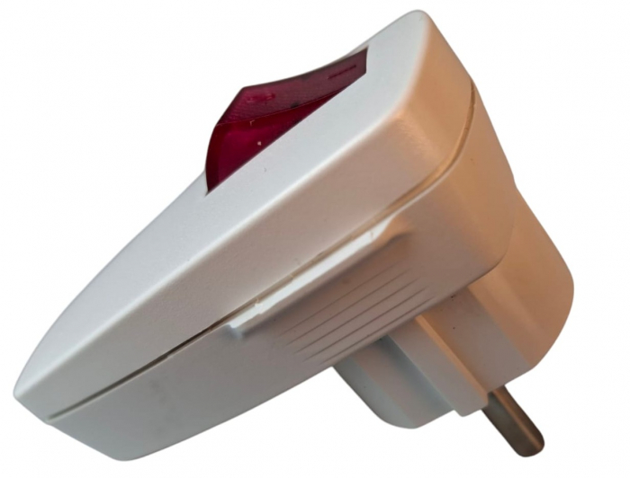 Fisa stecher alb unghiular cu intrerupator iluminat 230V 16A max. 1,5 mm² [6]