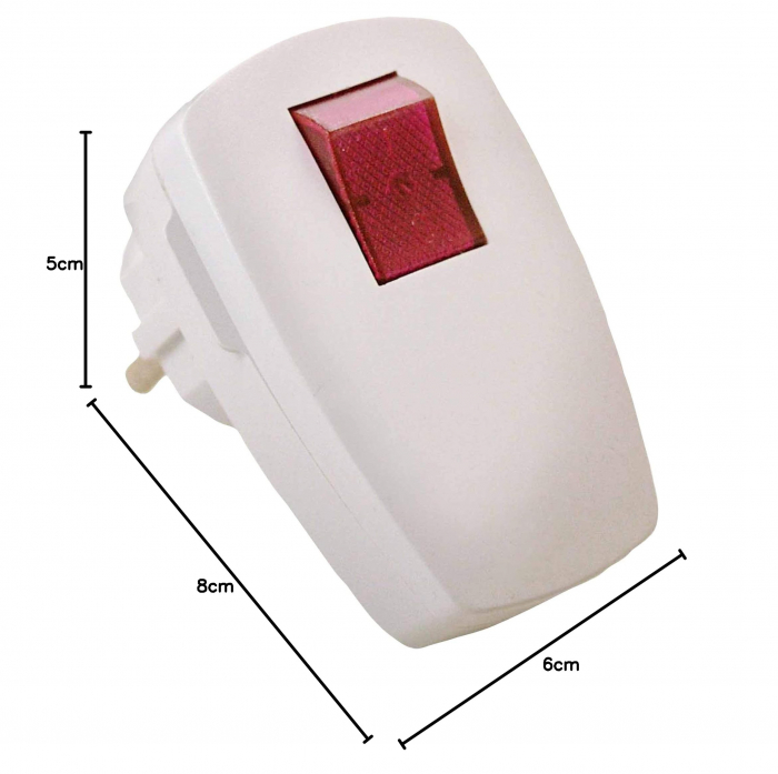 Fisa stecher alb unghiular cu intrerupator iluminat 230V 16A max. 1,5 mm² [2]