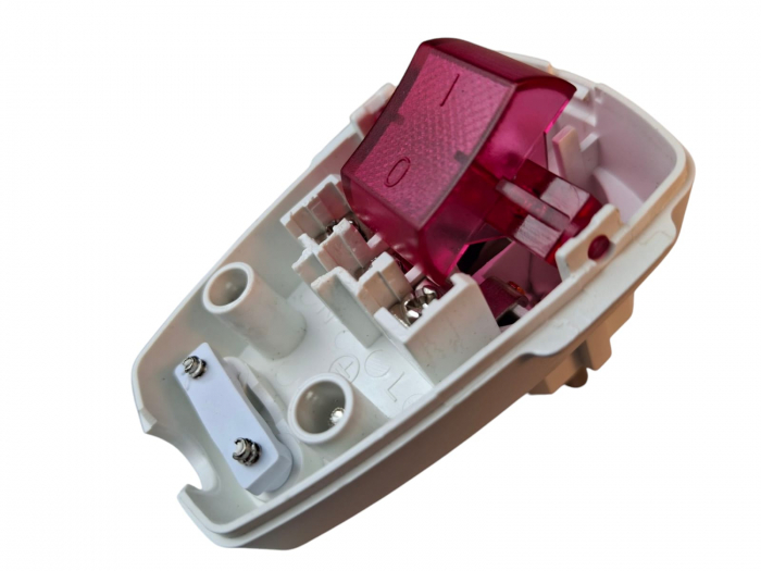 Fisa stecher alb unghiular cu intrerupator iluminat 230V 16A max. 1,5 mm² [12]