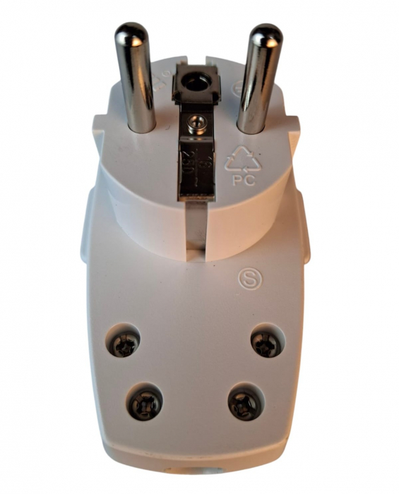 Fisa stecher alb unghiular cu intrerupator iluminat 230V 16A max. 1,5 mm² [8]