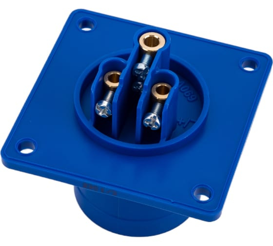 Fisa stecher incastrabil 3 poli 16A 2P+PE drept 230V albastru IP44 6h CEE 70x70mm [5]