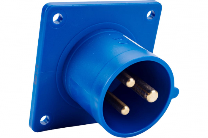 Fisa stecher incastrabil 3 poli 16A 2P+PE drept 230V albastru IP44 6h CEE 70x70mm [4]