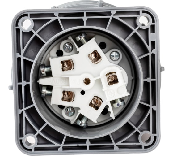 Fisa stecher incastrabil 5 poli 63A 3P+N+PE drept 380V culoare rosie IP67 6h CEE 100x100mm [4]