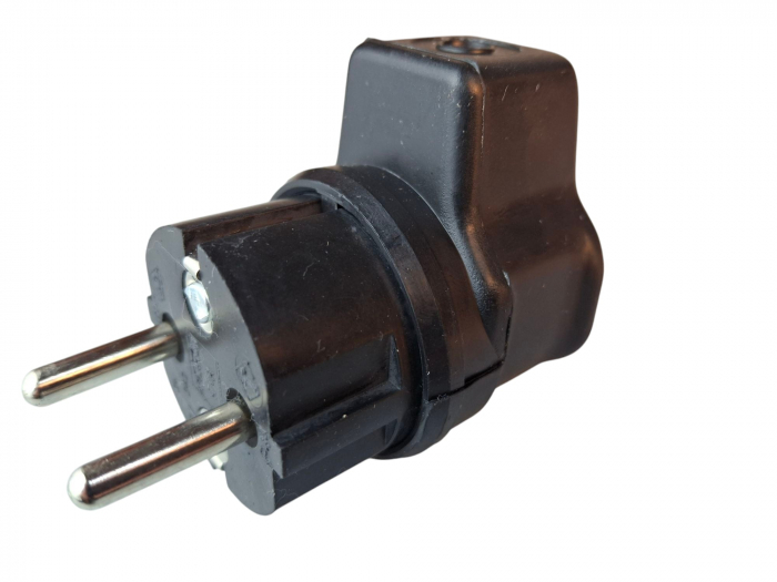 Fisa stecher negru unghiular cauciucat solid 230V 16A max. 2,5 mm² IP44 [2]