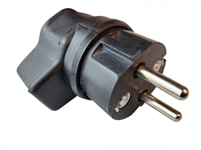 Fisa stecher negru unghiular cauciucat solid 230V 16A max. 2,5 mm² IP44 [4]