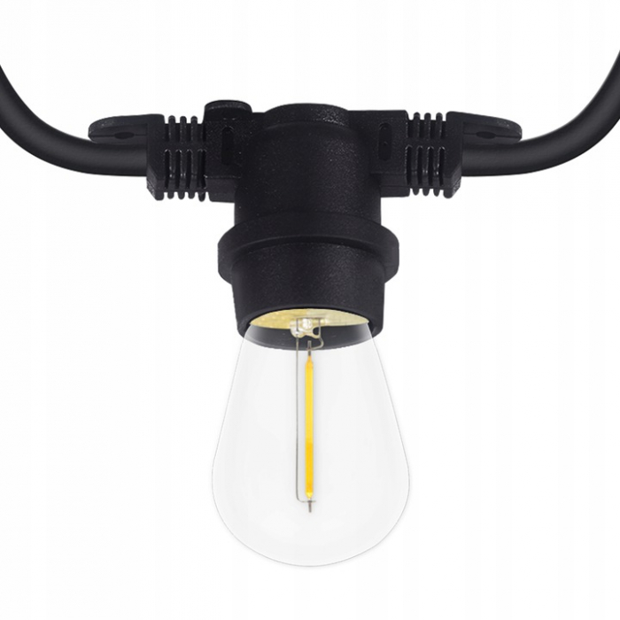 Ghirlanda 20 metri cu 40 becuri led E27 1W pentru exterior, cablu cauciuc IP44 [5]