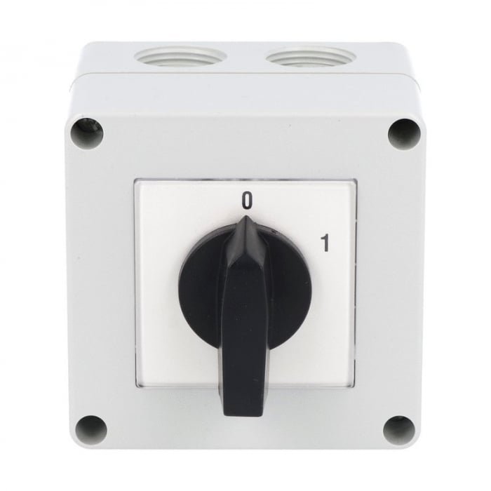 Intrerupator 20A 4kw 0-1 ON-OFF 3 poli IP65 cu came industrial aplicat casetat [2]