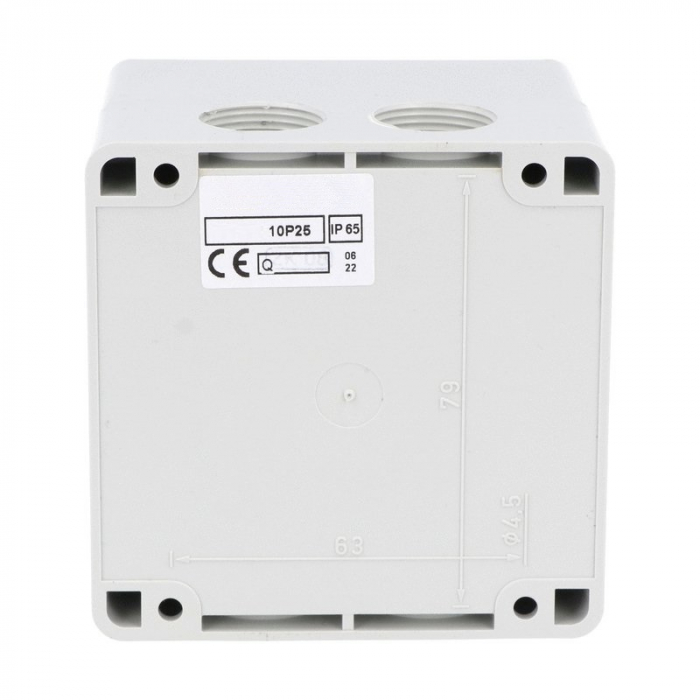 Intrerupator 25A 7.5kw 0-1 ON-OFF 3 poli IP65 75x75mm cu came industrial aplicat casetat cu maner galben rosu [5]