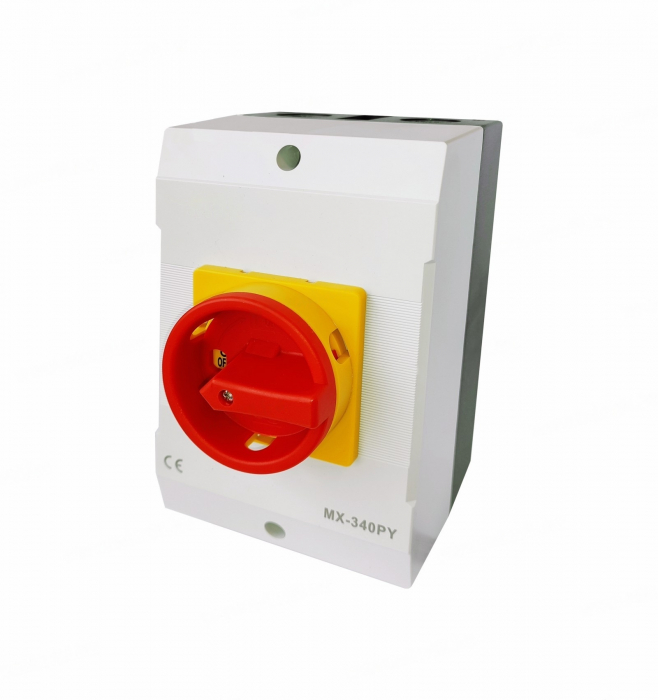 Intrerupator 40A 13kw 0-1 ON-OFF 3 poli 400V AC IP65 industrial aplicat casetat [1]