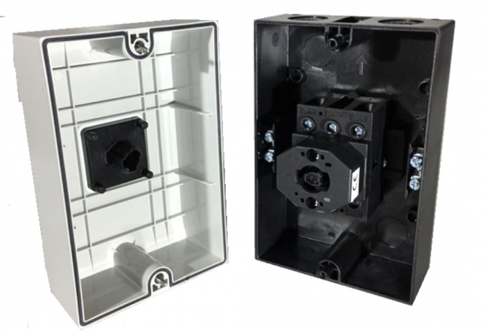 Intrerupator 40A 13kw 0-1 ON-OFF 3 poli 400V AC IP65 industrial aplicat casetat [3]