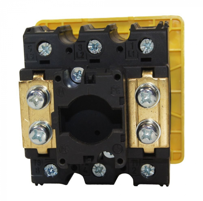 Intrerupator principal 100A 3 poli 37kW de urgenta incastrat cu placa galbena frontala 88x88mm [3]