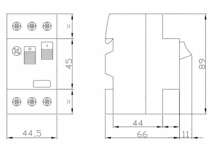 Intrerupator 4-6.3A protectie motor magneto-termic  montaj pe sina IP20 [8]