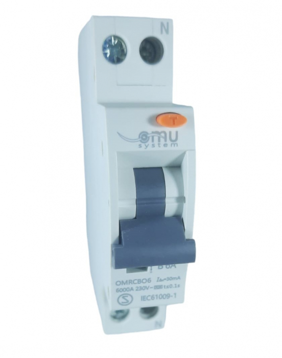 Intrerupator RCBO 6A curba B 30mA tip A automat cu protectie diferentiala 1 modul 1P+N 6kA IP20 [3]