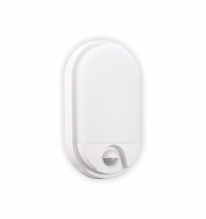 Lampă de exterior 15W 1100lm 4000K albă, ovală cu senzor de miscare lumină naturală 230V IP54 [1]