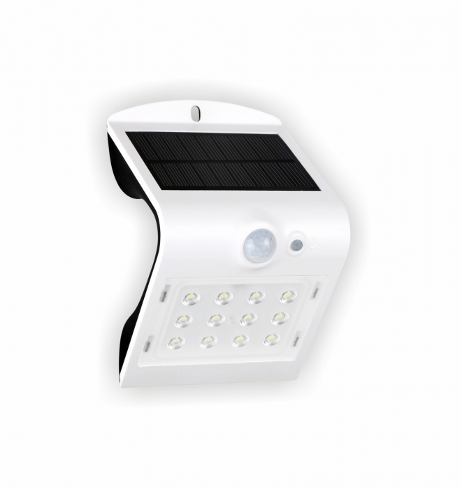 Lampă solară LED BUTTERFLY 1.5W 220lm 4000K albă de perete IP65 detectare 90° la maxim 6 metri [8]