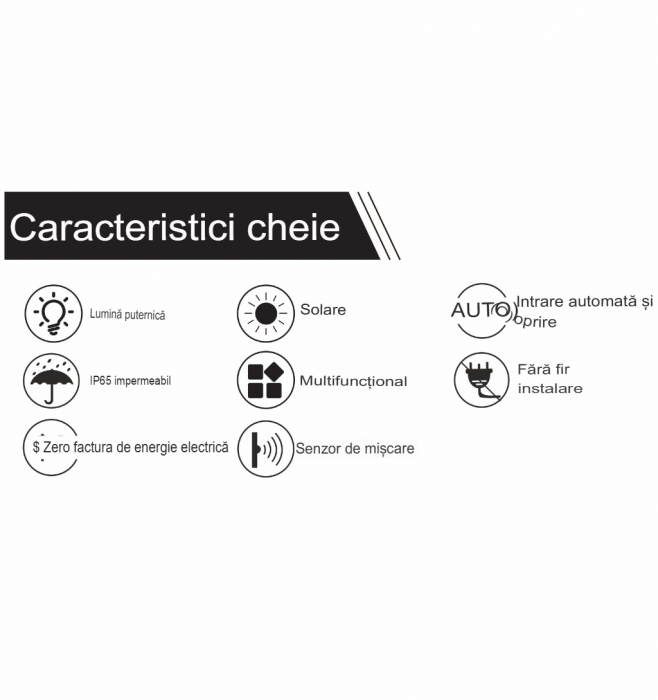 Lampă solară LED BUTTERFLY 1.5W 220lm 4000K albă de perete IP65 detectare 90° la maxim 6 metri [17]