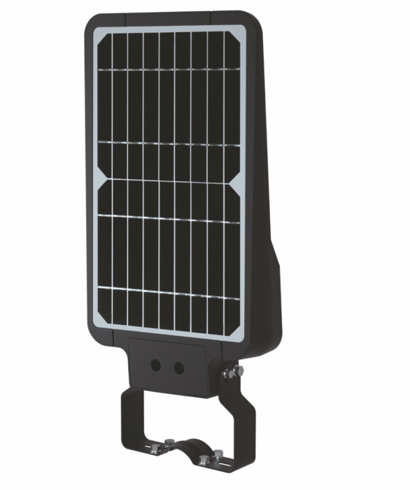 Lampă stradală solară 40W 6000lm 4000K lumina naturală / neutră corp iluminat culoare neagră cu senzor de mişcare IP65 [2]