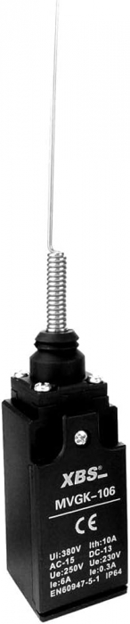 Limitator de cursa 1NO+1NC cu cu tijă de arc braț pivotant arc flexibil IP64 [1]