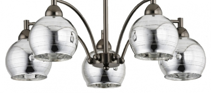 Lustra AF Galaxy cu suport metalic si abajur din sticla 5 brate dulie E27 x max 60W [3]