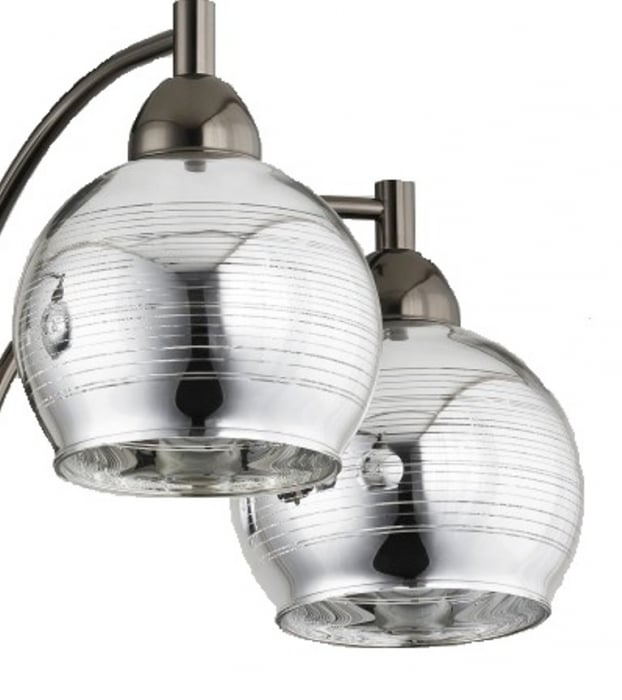 Lustra AF Galaxy cu suport metalic si abajur din sticla 5 brate dulie E27 x max 60W [2]