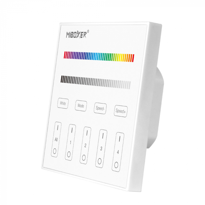 Mi-Light MiBoxer Group Control grup LED (zonă) luminozitate telecomandă de perete+ controler RGBW T3 86x86mm [1]