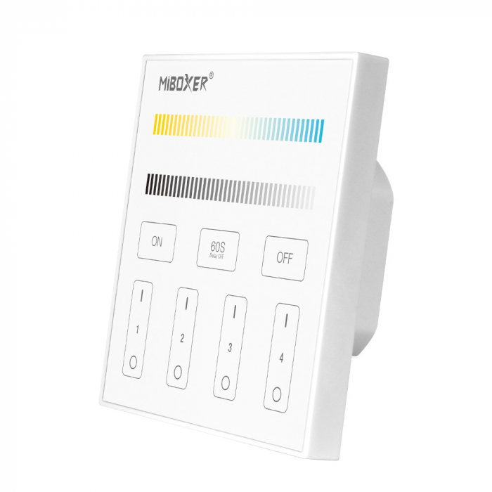 Mi-Light MiBoxer Group Control grup LED (zonă) telecomandă de perete controler de temperatură de culoare DIM+CCT 86x86mm [1]