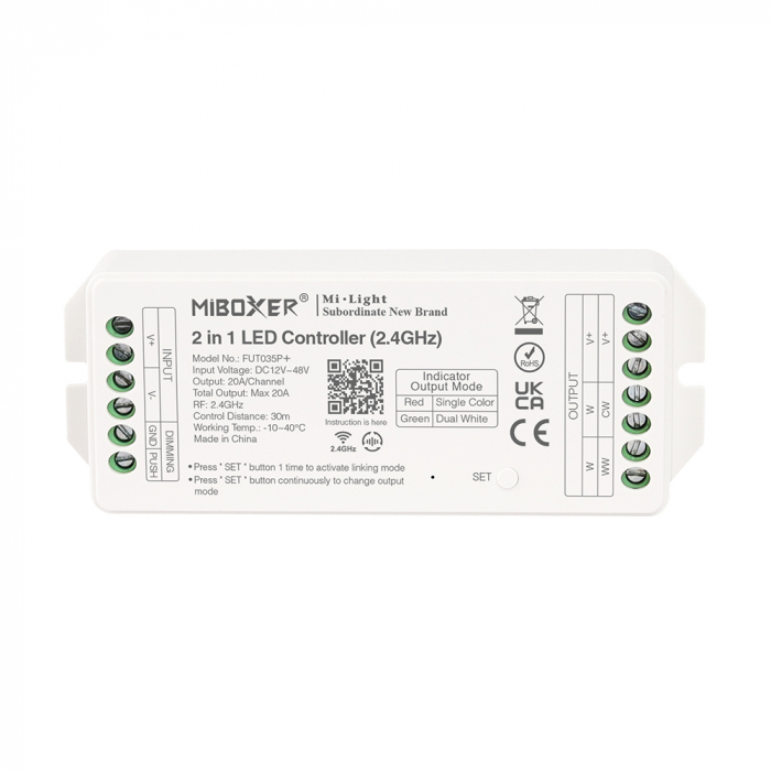Mi-Light MiBoxer Group Controler zonă de control 2 în 1 DIM+CCT FUT035P+ emițător de semnal LED [1]
