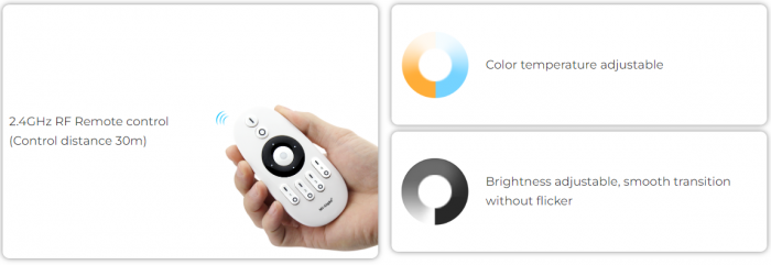Mi-Light MiBoxer Group Controler zonă de control 2 în 1 DIM+CCT FUT035P+ emițător de semnal LED [5]