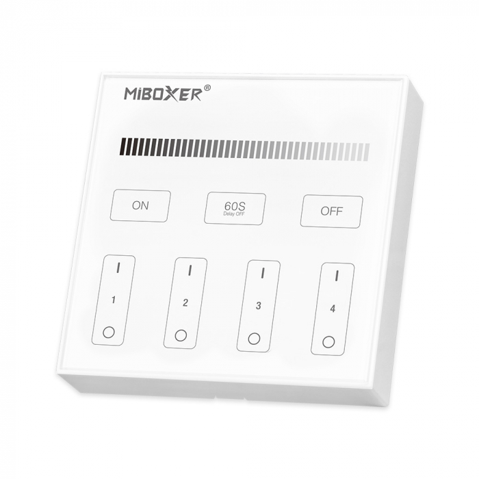 Mi-Light MiBoxer Group Grup de comandă Dimmer cu telecomandă albă montat pe perete 4 zone DIM B [1]