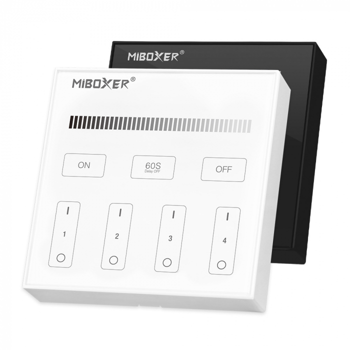 Mi-Light MiBoxer Group Grup de comandă Dimmer cu telecomandă albă montat pe perete 4 zone DIM B [2]