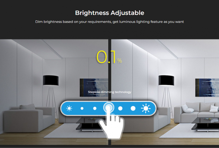 Mi-Light MiBoxer Group Grup de comandă Dimmer cu telecomandă neagră montat pe perete 4 zone DIM B [5]