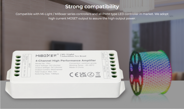 Mi-Light MiBoxer PA4 Group Control Amplificator de semnal LED 4 canale [7]