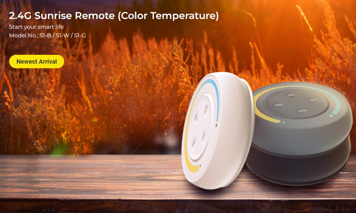 Mi-Light MiBoxer Sunrise luminozitate și control al temperaturii culorii controller telecomandă albă DIM+CCT S1-W [5]