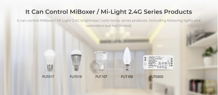 Mi-Light MiBoxer Sunrise luminozitate și control al temperaturii culorii controller telecomandă neagră DIM+CCT S1-B [6]