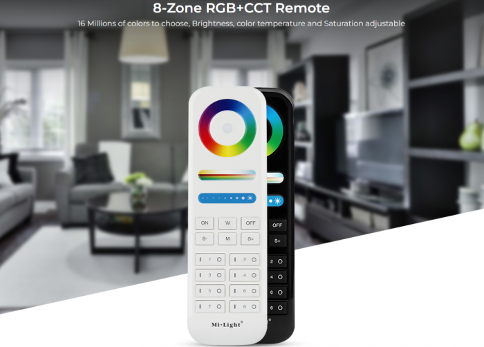 MiBoxer Group Control RGB+CCT LED grup (8 zone) controller telecomandă neagră color FUT089B [4]