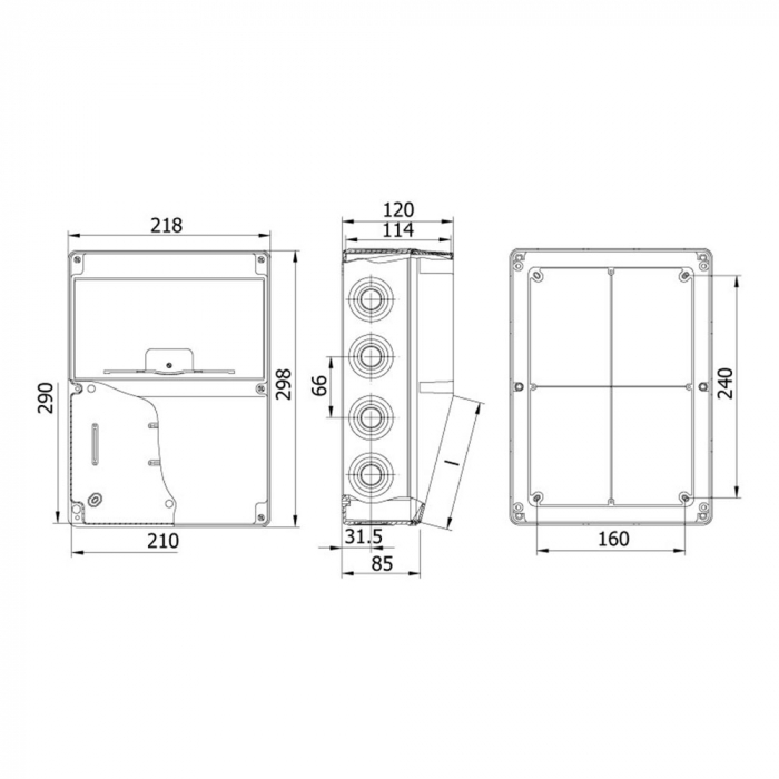 Panou din plastic ABS neechipat 10 module 290x210mm IP66 organizare de santier [2]