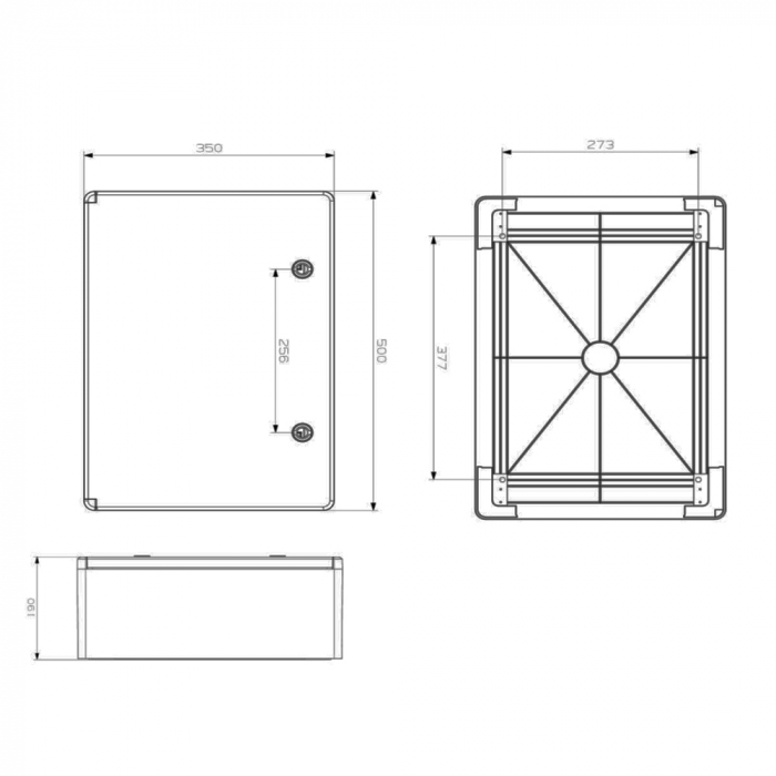Panou electric ABS pentru distributie 500x350x190mm IP65 IK10 36 module [3]