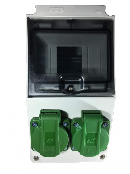 Panou electric din plastic echipat cu 2 prize monofazice schuko 16A 210x110x112mm IP44 organizare de santier fara sigurante si fara legaturi ( fara fire) [4]