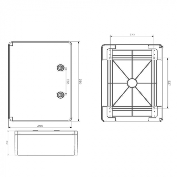 Panou electric ABS pentru distributie 350x250mm IP65 IK10 16 module [3]