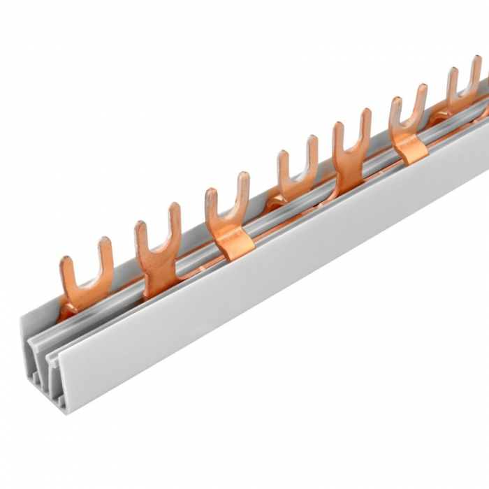 Pieptene busbar tip furca 3 poli 12 module(4x3 module) 63A 210mm 10mm² pentru conexiuni in sigurante [2]