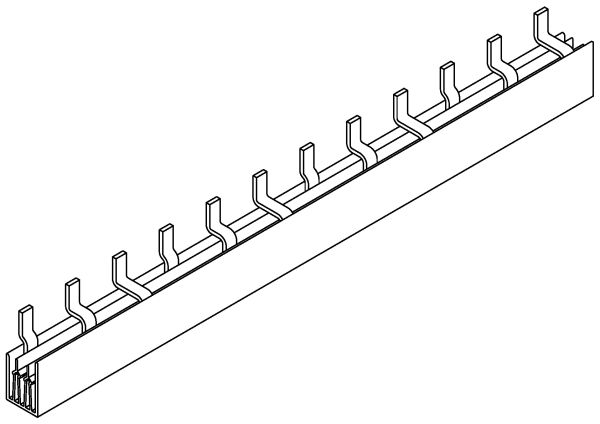 Pieptene busbar tip pin 3 poli (14x3 module) 80A 1000mm 16mm² pentru conexiuni electrice in sigurante [4]